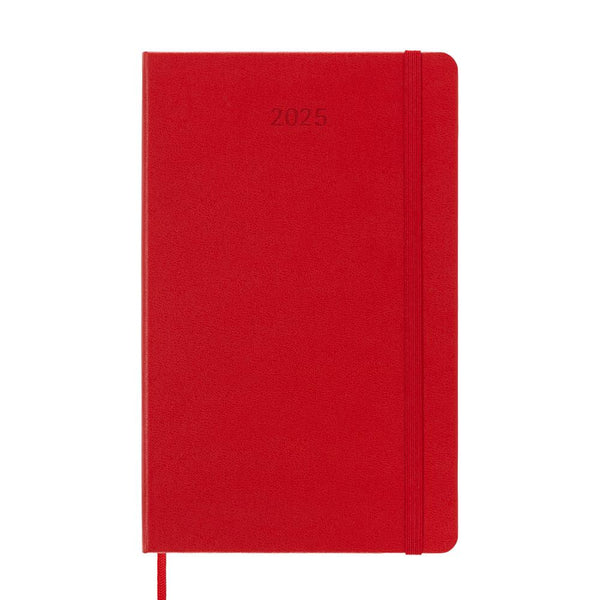 Moleskine 2025 Agenda - Weekly, Large Hardcover, Red