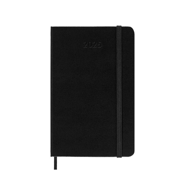 Moleskine 2025 Agenda - Weekly Horizontal, Pocket Hardcover, Black