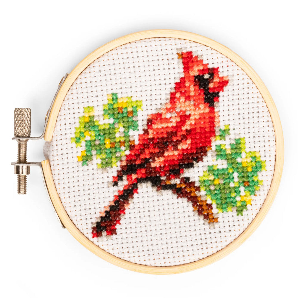 Kikkerland Mini Cross Stitch Embroidery Kit - Cardinal – Midoco