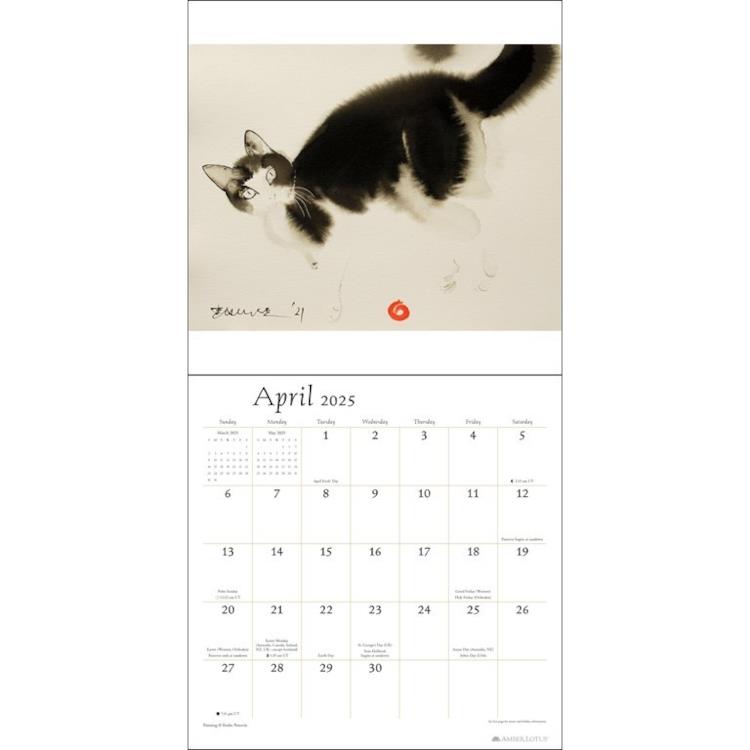 ber Lotus 2025 Wall Calendar The Artful Cat Midoco Art & Office