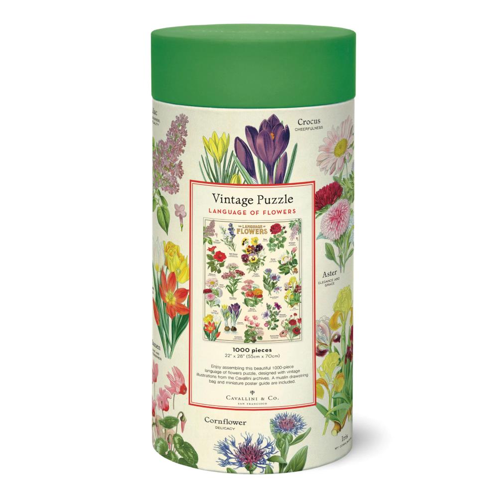 Cavallini 1000pc Vintage Puzzle - Language of Flowers – Midoco Art