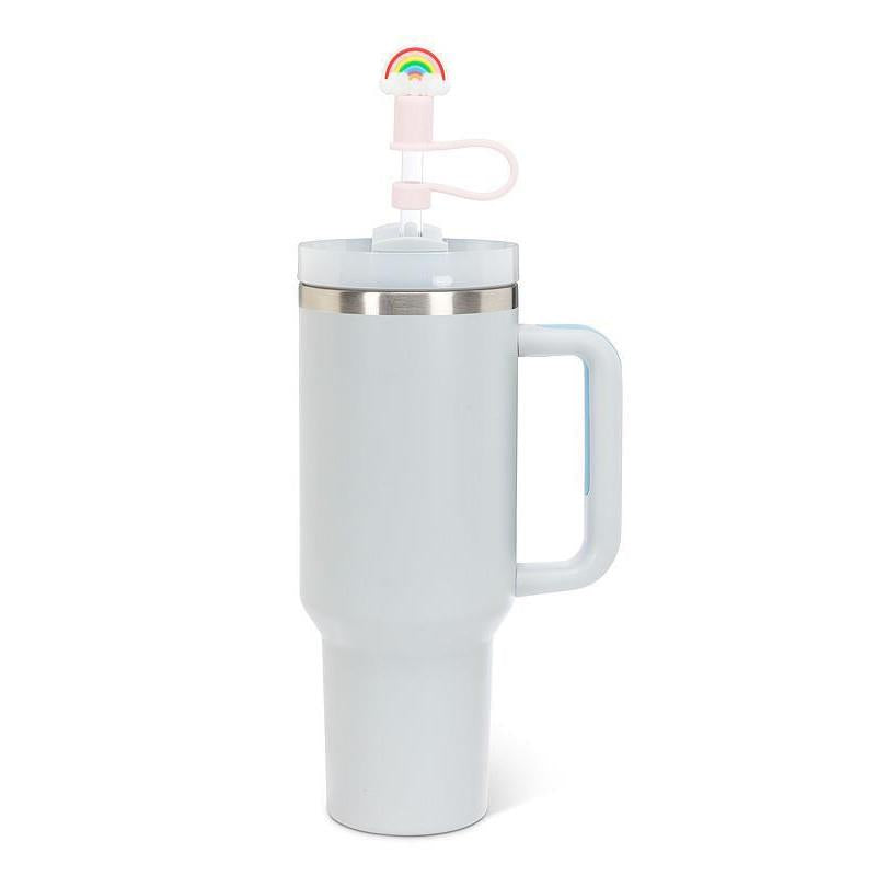 Abbott Slurpp Jumbo Tumbler Straws with Silicone Caps 3pk Rainbow Hear ...