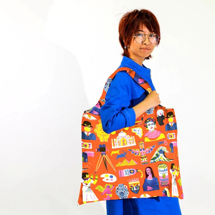 Yellow Owl Reusable Bag Art History Midoco Art & Office Supplies