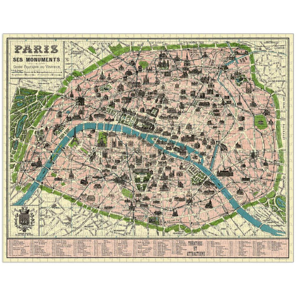 Cavallini 1000pc Vintage Puzzle - Paris Map