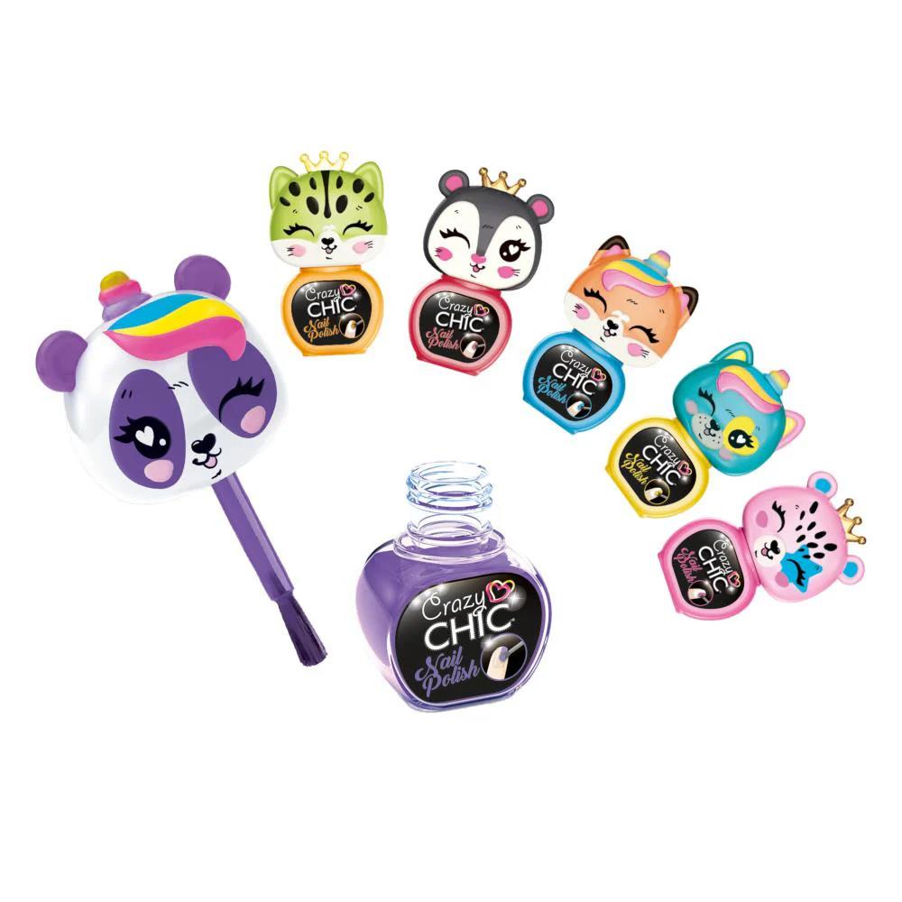 Kit Vernis à Ongles Crazy Chic Clementoni - 2 Vernis à L'Eau, Non Toxique, Amovible | Pour Filles Dès 6 Ans, Décoration Ongles - 10