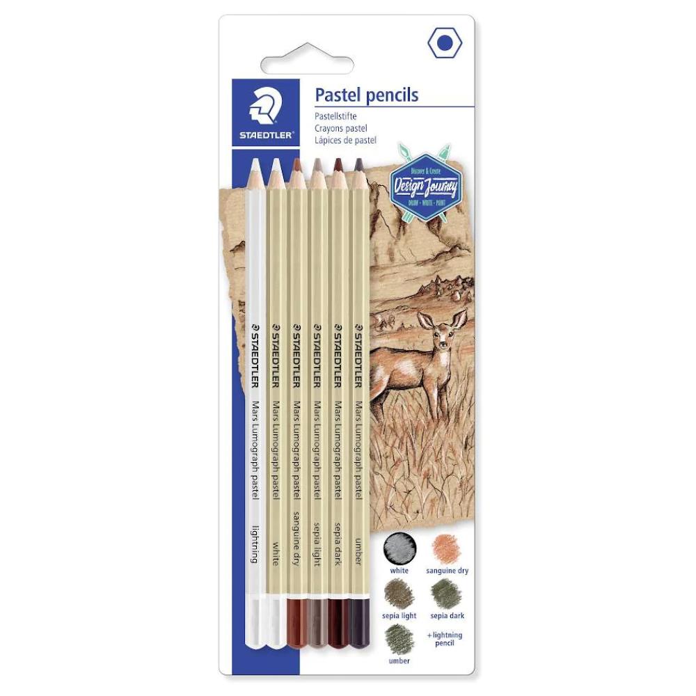 Staedtler Mars Lumograph 6 Sepia Pastel Pencils Set – Midoco Art