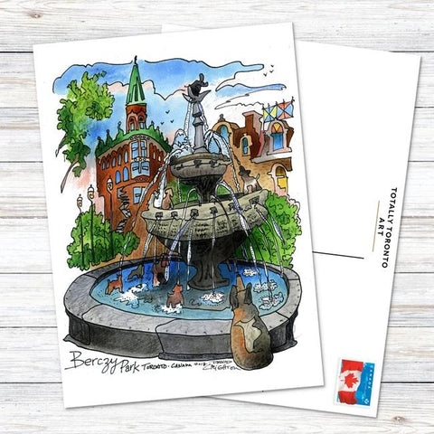 David Crighton Postcard - Berczy Park Fountain