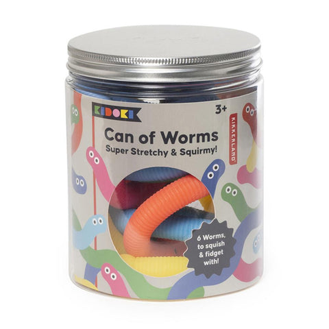 Kikkerland Kidoki Can of Worms Sensory Toy