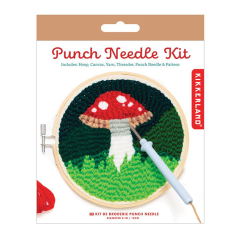 Kikkerland Mini Punch Needle Kit - Mushroom