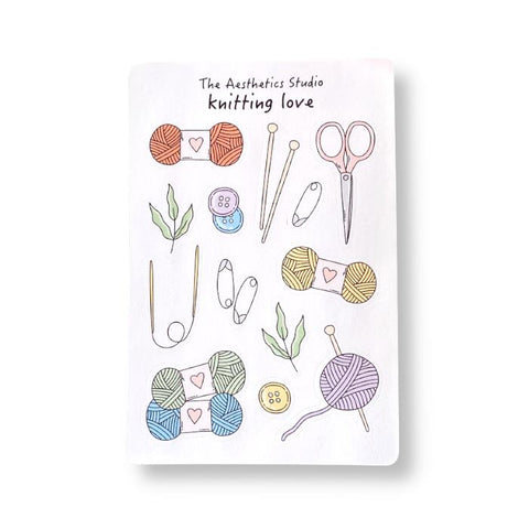 The Aesthetics Studio Sticker Sheet - Knitting Love