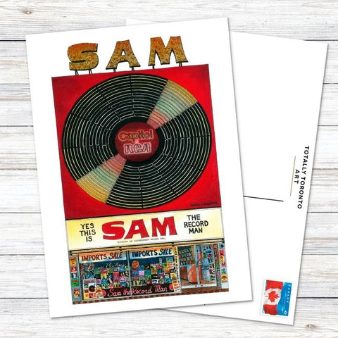 David Crighton Postcard - Sam the Record Man