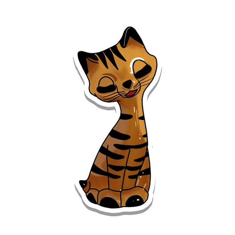Rebel & Siren Vinyl Sticker - Kitsch Cat Figurine
