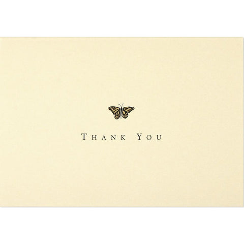 Peter Pauper Press Thank You Cards 14pk - Gold Butterfly