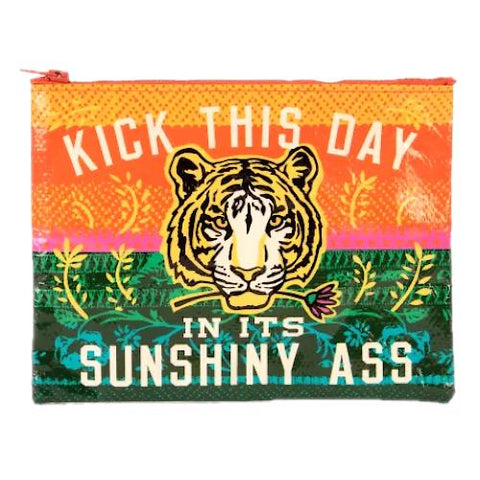 Blue Q Recycled Zipper Pouch - Kick This Day