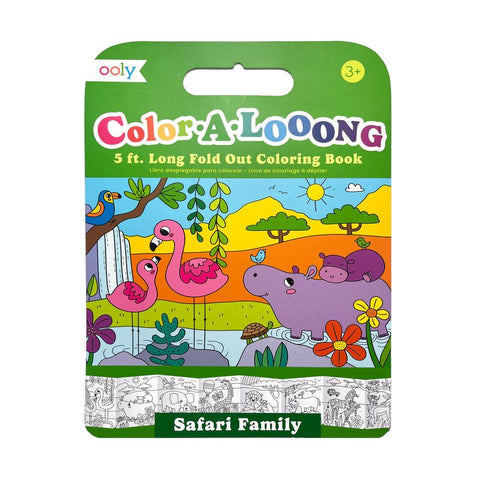 Ooly Color-A-Looong 5' Fold Out Coloring Book - Safari Family