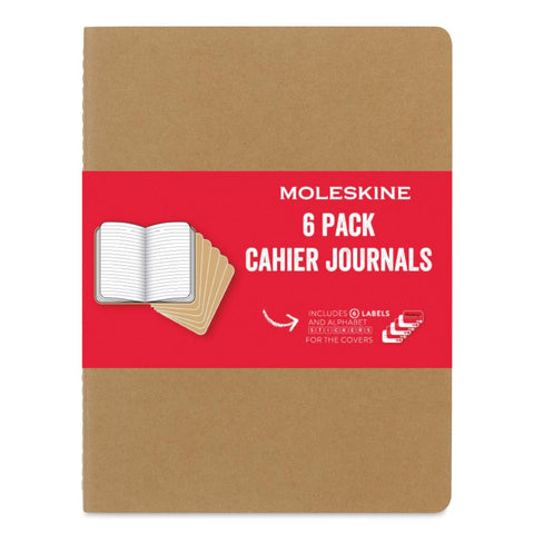 Moleskine XL Ruled Cahier Journals 6pk - Kraft