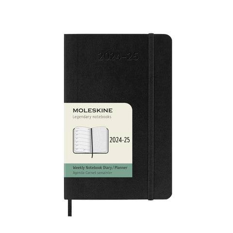 Moleskine 2024-2025 Agenda - Weekly, Pocket Softcover, Black
