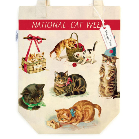 Cavallini Canvas Tote Bag - Cats