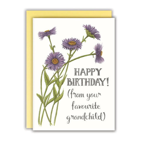 Naughty Florals Birthday Card - From Your Favourite Grandchild