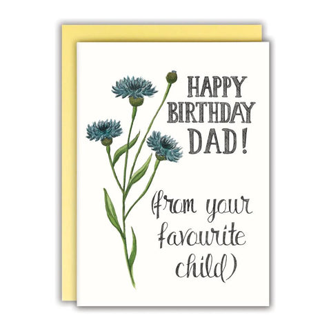 Naughty Florals Dad Birthday Card - From Your Favourite Child