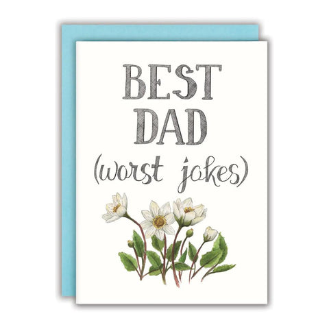 Naughty Florals Greeting Card - Best Dad, Worst Jokes