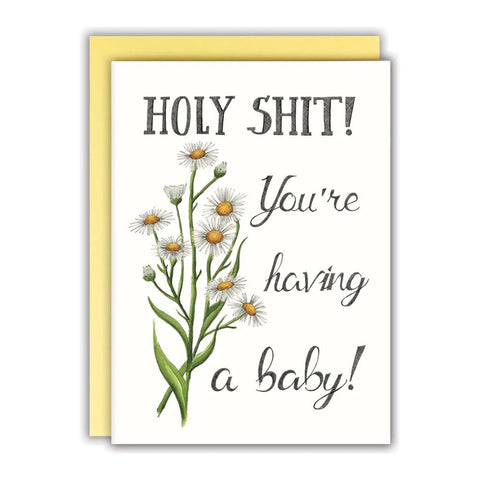 Naughty Florals Greeting Card - You're Having A Baby!
