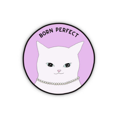 Foonie Vinyl Sticker - Fancy Cat White