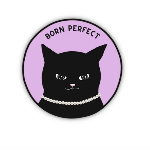 Foonie Vinyl Sticker - Fancy Cat Black