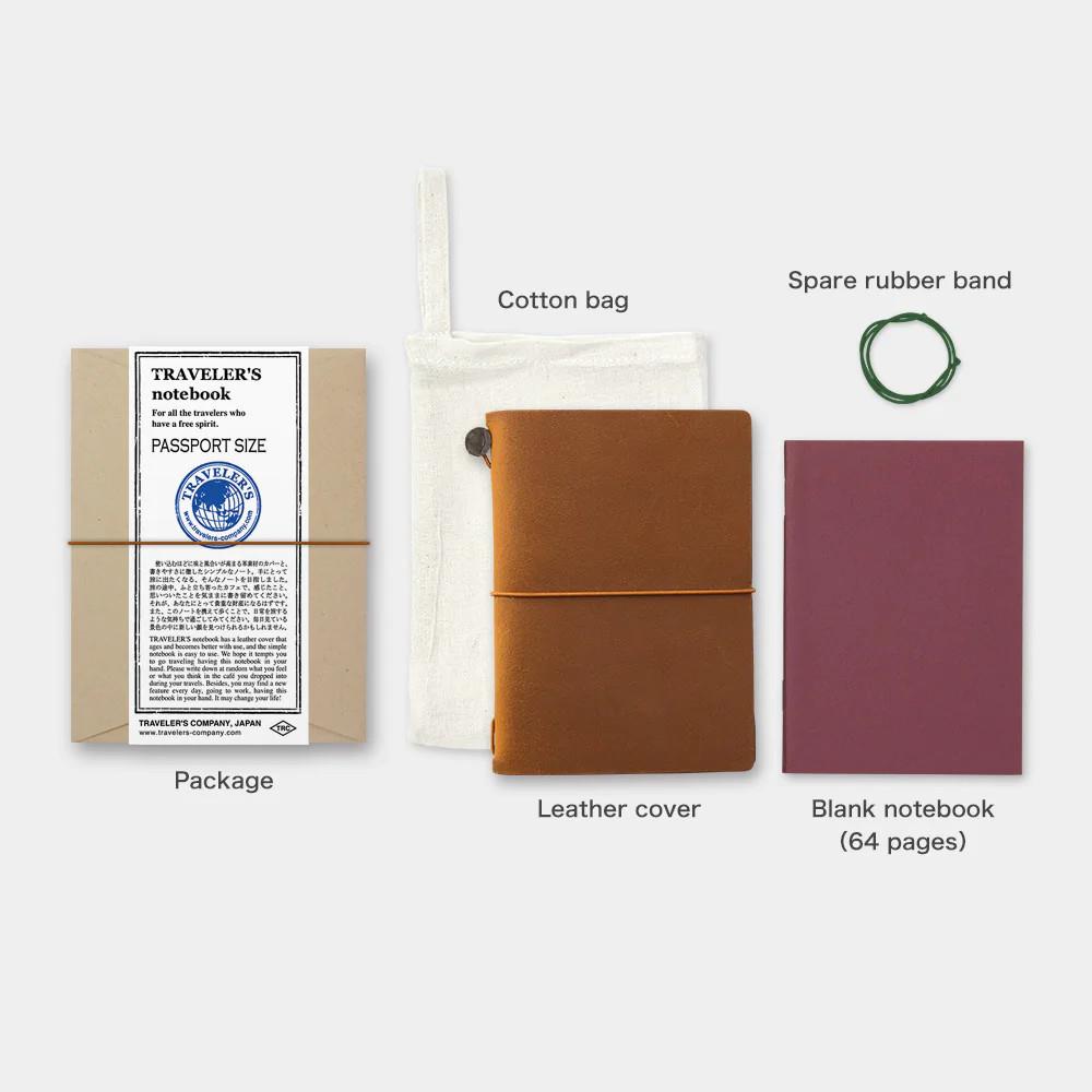 Traveler's Company Leather Notebook, Passport Size - Camel