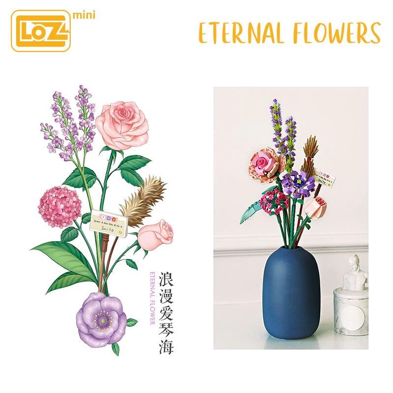 LOZ Mini Block Kit - Eternal Rose Camellia Lavender Orchid Flowers