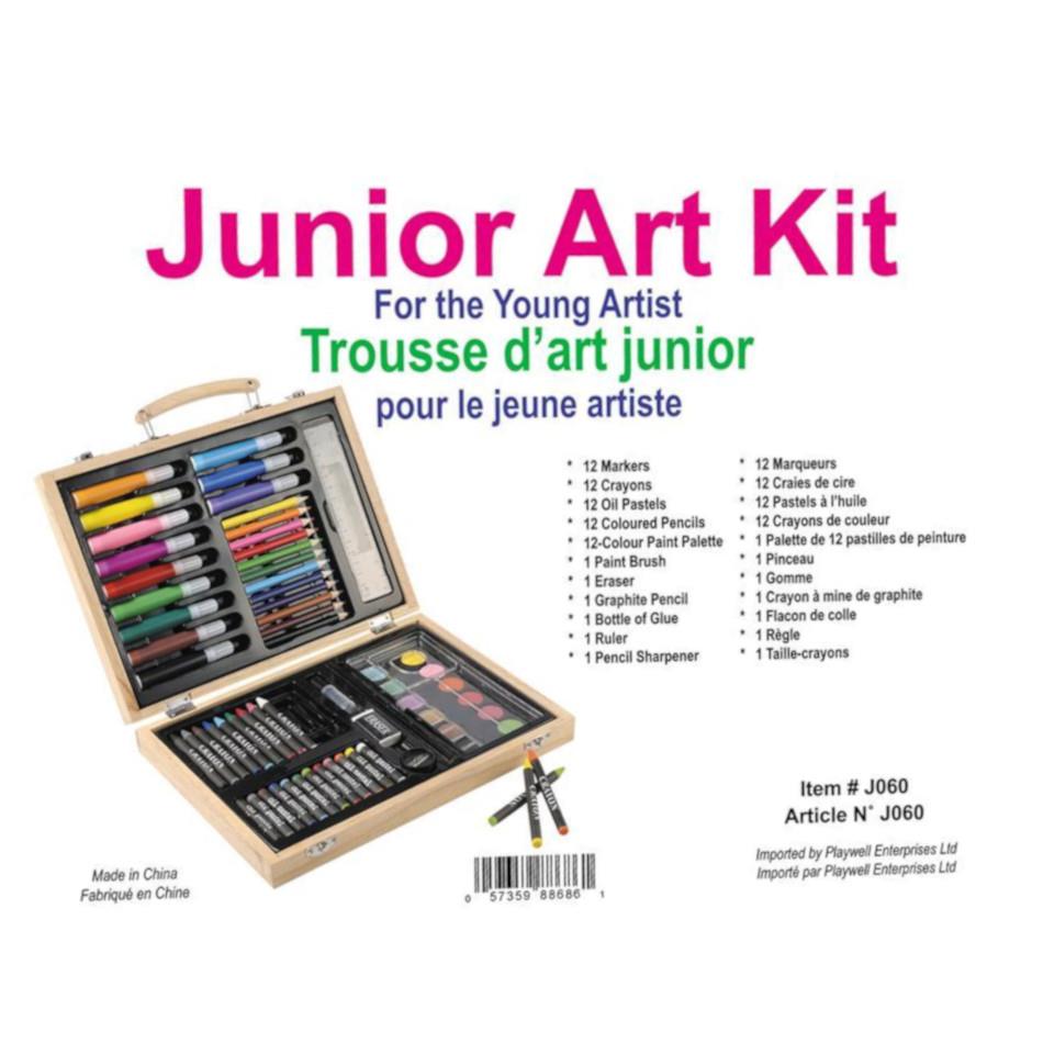 Playwell Junior Art Kit For The Young Artist - 68 Pc