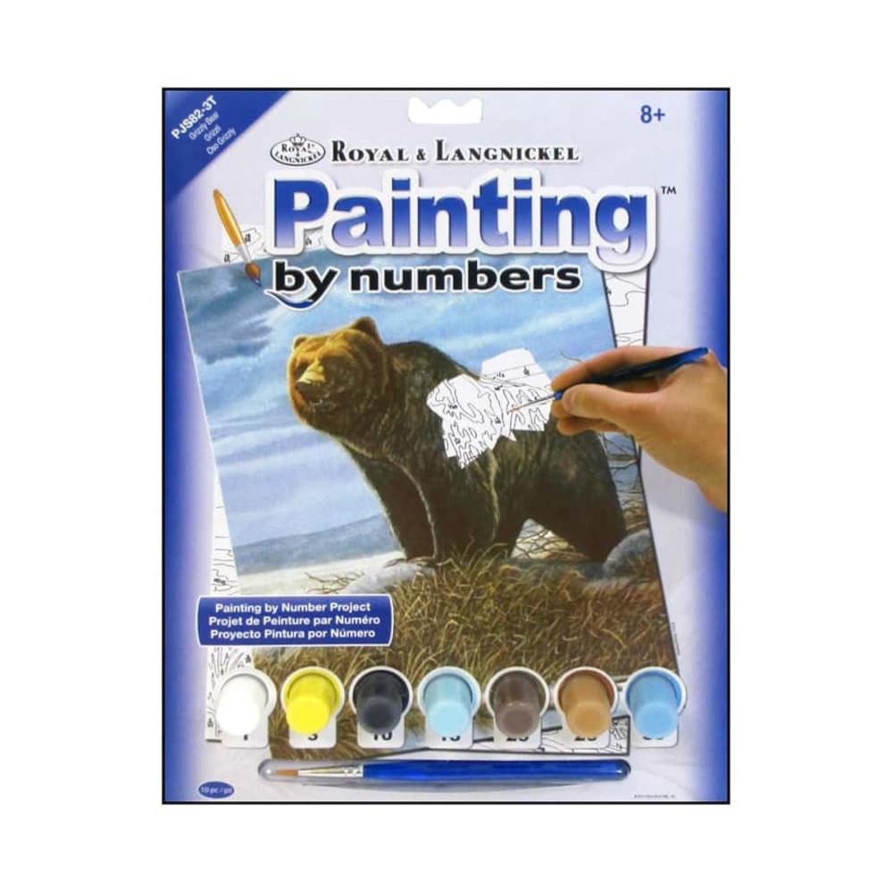 Meecaa Paint By Numbers Bear Cub Jungle Animal Kit Para Adultos Principiantes Pintura Al óleo 40,6 X 50,8 Cm (oso, Sin Marco