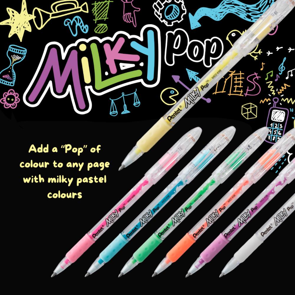 Pentel Milky Pop Gel Roller Pens 0.8mm – Midoco Art & Office Supplies