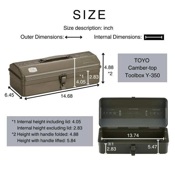 Toyo Steel Camber-Top Toolbox Y-350 Military Green
