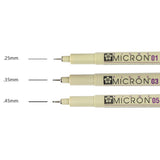 Sakura Pigma Micron Fine Line Pen 3pk Black Set