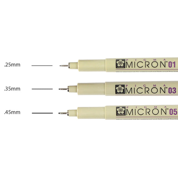 Sakura Pigma Micron Fine Line Pen 3pk Black Set