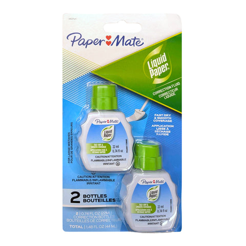 Paper Mate Liquid Paper Fast Dry Correction Fluid 2pk