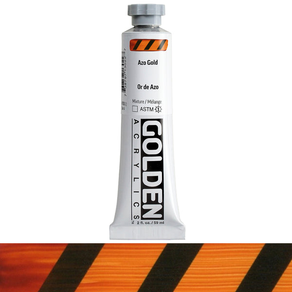 Golden Heavy Body Acrylic Paint Tubes 2oz S4 AZO GOLD