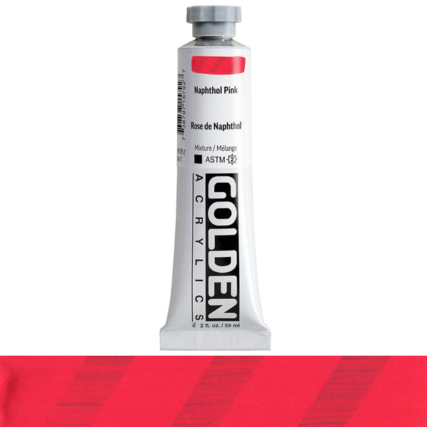 Golden Heavy Body Acrylic Paint Tubes 2oz S2 NAPHTHOL PINK