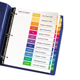 Avery Ready Index Table of Contents Dividers Jan-Dec Tabs