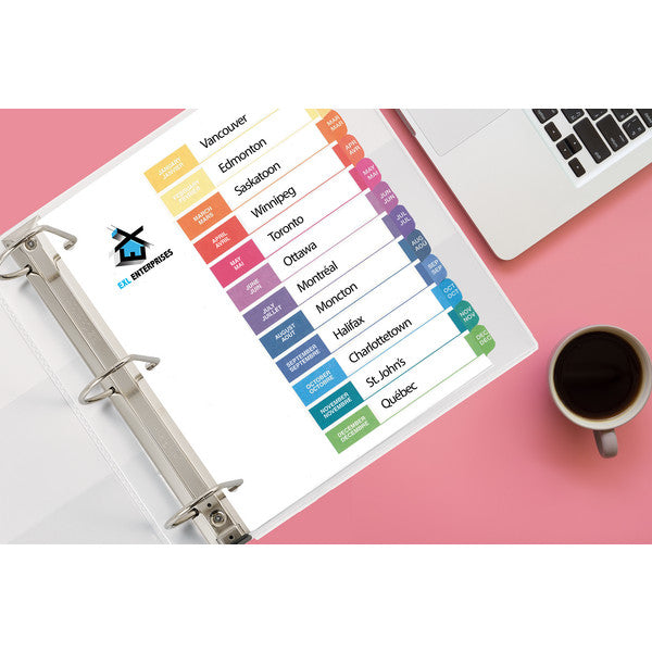 Avery Ready Index Table of Contents Dividers Jan-Dec Tabs