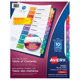 Avery Ready Index Table of Contents Dividers 10 Tabs