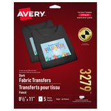Avery T-Shirt Transfer Paper for Dark Fabrics 5pk
