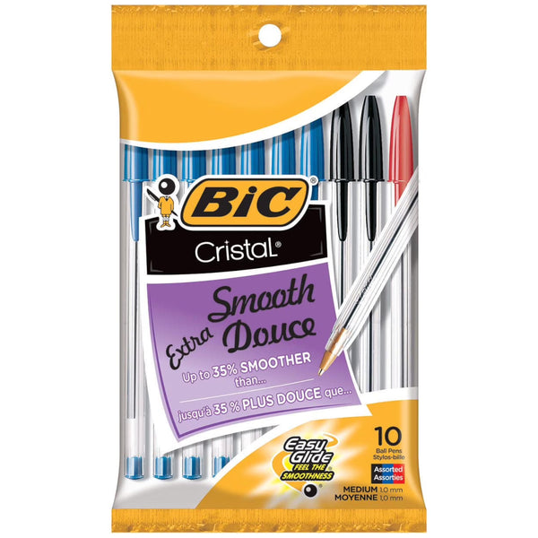 Bic Cristal Ballpoint Pens 10pk Assorted Colours