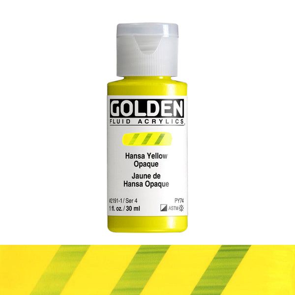 Golden Fluid Acrylic Paints 1oz S4 HANSA YELLOW OPQ