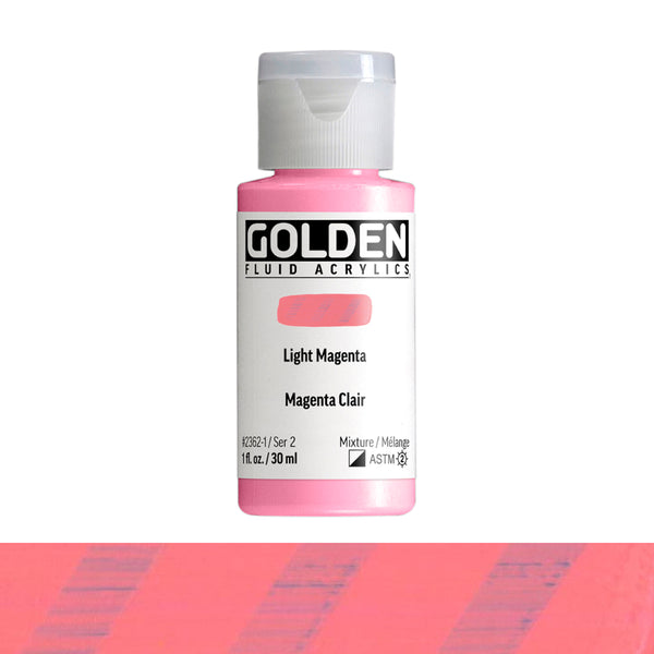 Golden Fluid Acrylic Paints 1oz S2 LIGHT MAGENTA