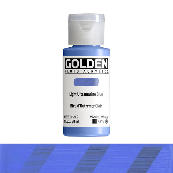 Golden Fluid Acrylic Paints 1oz S2 LIGHT ULTRA BLUE