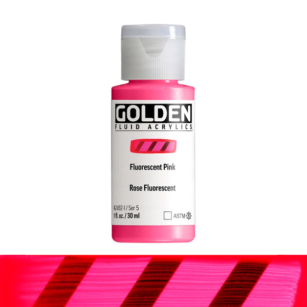 Golden Fluid Acrylic Paints 1oz S5 FLUORESCENT PINK