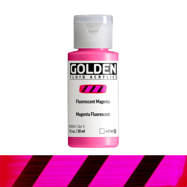 Golden Fluid Acrylic Paints 1oz S5 FLUORESCENT MGNTA