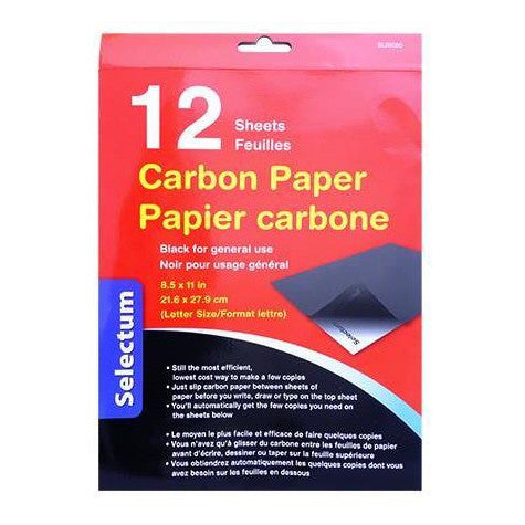 Selectum Carbon Paper 8.5x11" Black 12pk